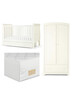 Mia 3 Piece Cotbed with Wardrobe and Essential Fibre Mattress Set image number 1